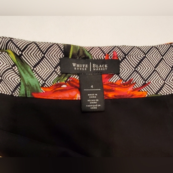 White House Black Market Multicolored Red Floral Skater A-line Mini Skirt Size 4 - Picture 6 of 10